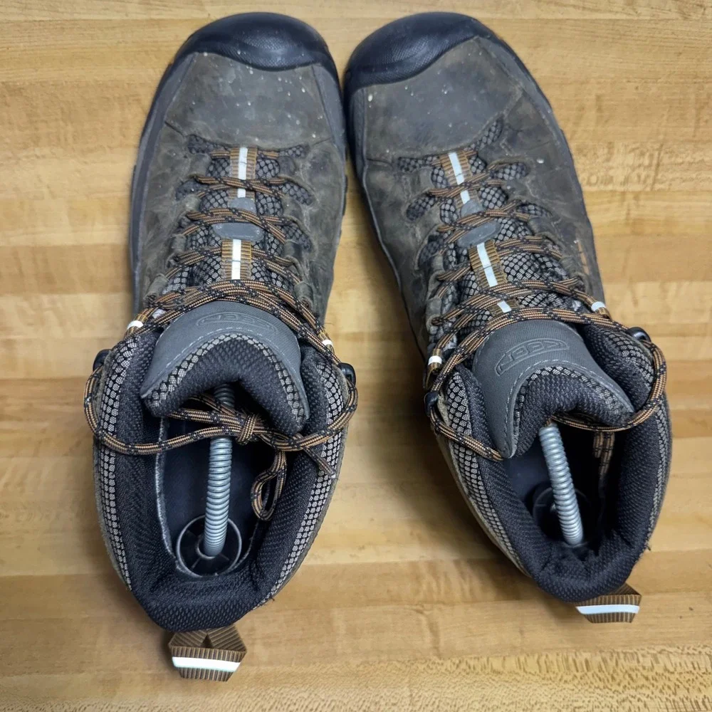 Keen Targhee III Mid Waterproof Hiking Boots Mens 10.5 Wide Brown Grey 1018596
